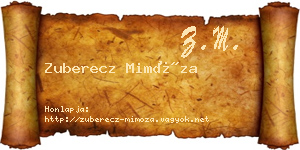 Zuberecz Mimóza névjegykártya